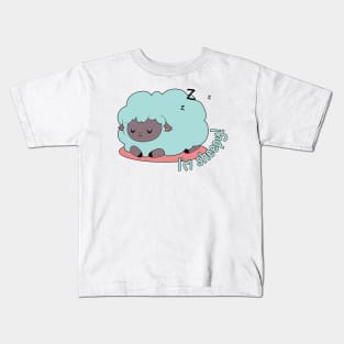 cute green sheep sleeping pacefully Kids T-Shirt